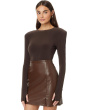 Shoulder Pad Long Sleeve Crew Top