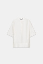 Zara ПЛАВНАЯ БЛУЗКА ZW COLLECTION кремового цвета С КОРОТКИМИ рукавами