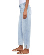 Kennedy Mid-Rise Crop Straight Jeans with Wide Hem and Slit 26.5in Inseam