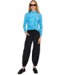 Bubbles Print Long Sleeve Sunsense 1/4 Zip Top