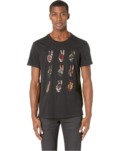 John Varvatos Мужская ФУТБОЛКА MULTI PEACE HAND