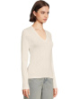 Rib Slub Long Sleeve V-Neck