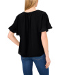 Short Sleeve Half Button Flowy Blouse