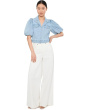 Puff Sleeve Cropped Denim Trucker Jacket