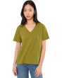 Organic Cotton Slubby Jersey V-Neck Short Sleeve Tee