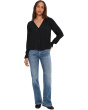 Long Sleeve Button Front Woven Top With Smocking