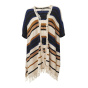 Strickponcho, sand-bunt
