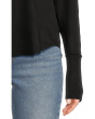 Long Sleeve Waffle Mix V-Neck Top