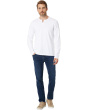 Slub Split-Neck Long Sleeve