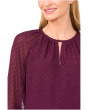 Tiered Sleeve Front Keyhole Blouse
