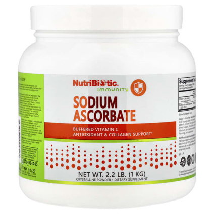 NutriBiotic, Immunity, аскорбат натрия, кристаллический порошок, 1 кг (2,2 фунта)