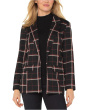 Petite Tattersall Plaid Knit Jacquard Boyfriend Blazer