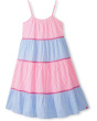 Mixed Seersucker Strappy Midi Dress (Toddler/Little Kid/Big Kid)