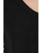 3/4 Sleeve V-Neck Tee with Curved Hem