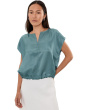 Petite Lightweight Satin Shimmer Square Top
