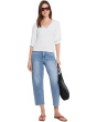 Petite Elbow Sleeve Notch Knit Tee