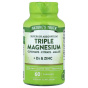 Natures Truth, Тройной магний + D3 и цинк, 60 капсул