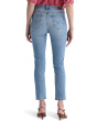 Mari Mid-Rise Slim Straight Crop Jeans in Marina Blue