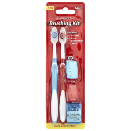 Brush Buddies, "Забота с умом", набор зубных щеток, для взрослых, 2 шт