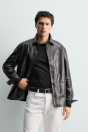 Zara ВЕРХНЯЯ РУБАШКА ИЗ КОЖИ НАППА 508031579-800-2