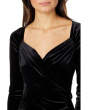 Long Sleeve Sweetheart Side Drape Gown