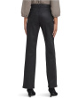 Coated Marilyn Front Slit Straight Jeans in Black Coated