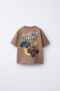 Zara ФУТБОЛКА С ПРИНТОМ MONSTER TRUCK HOT WHEELS MATTEL 535950862-730-24