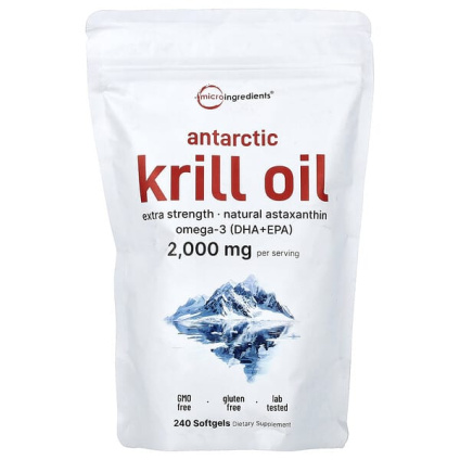Micro Ingredients, масло антарктического криля, 240 капсул