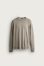 Zara БАЗОВЫЙ СВИТЕР ОБЫЧНОГО серого / бежевого цвета
