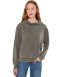 Long Sleeve Draped Turtleneck Sweatshirt
