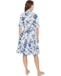 Short Sleeve Floral Cotton A-Line