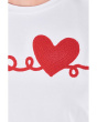 Heart's Desire - Short Sleeve Tee With Heart Embroidery Detail
