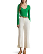 Rib-Knit Long-Sleeve Scoop Neck Tee