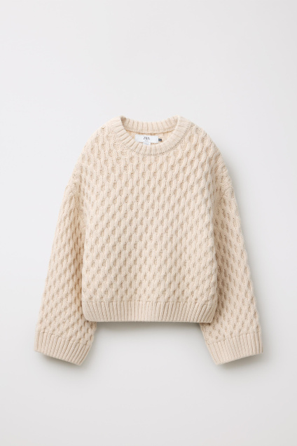Zara ВЯЗАНЫЙ СВИТЕР С КОСИЧКАМИ ОГРАНИЧЕННАЯ СЕРИЯ 500263767-712-31