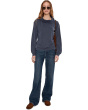 Long Sleeve Draped Turtleneck Sweatshirt