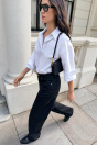 Zara ДЖИНСЫ Z1975 ОБЫЧНЫЕ С ДЛИННЫМ ЧЕРНЫМ ПОЯСОМ И ВЫСОКОЙ ТАЛИЕЙ