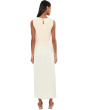 Sleeveless Crew Neck Tie Back Sweater Woven Dress