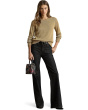 Metallic Cotton-Blend Crew Neck Sweater