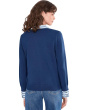 Cardigan with Woven Trims