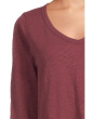 3/4 Sleeve V-Neck Tee with Curved Hem
