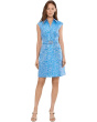 Floral Belt Jacquard Short Dress