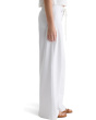 Stella Mid-Rise Cinched Wide Leg Palazzo in White