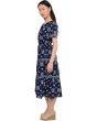 Coastal Tiles Short Sleeve Midi Dress