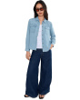 Petite Long Sleeve Denim Shirt With Pockets