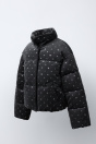 Zara СТЕГАНАЯ КУРТКА ИЗ ТОНКОГО ВЕЛЬВЕТА СО ЗВЕЗДАМИ антрацитового ЦВЕТА