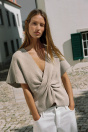 Zara ВЯЗАНЫЙ ТОП С УЗЛОМ 509646501-052-2