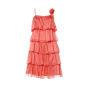 Chiffon-Volantkleid, hummer