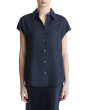 Cap Sleeve Button Down Blouse