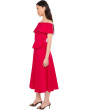 Off-the-Shoulder Dropwaist Cotton Midi
