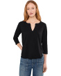 3/4 Sleeve Split Neck Mandarin Tee